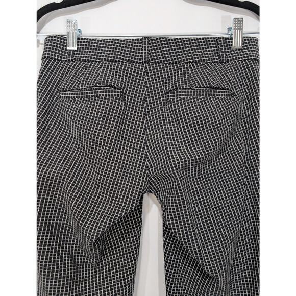 Banana Republic Sloan Fit Windowpane Ankle Pants Black White Size 0 - Picture 6 of 8